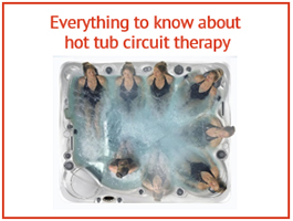 an overhead image of a lady performing hot tub circuit therapy in a hot tub
